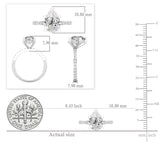 Dazzlingrock Collection IGI Certified 2.50 ctw Pear & Round Lab Grown White Diamond Halo Wedding Ring for Her in 925 Sterling Silver Size 9.5