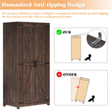 AMERLIFE Set of 2 Farmhouse Armoire Wardrobe Closet with 2 Barn Doors, 71'' Storage Cabinet with Shelf & Hanging Rod, Versatile Clothing Storage for Bedroom, Espresso