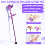 Uoieeong Forearm Crutches for Adults, 10-Level Adjustable & Foldable - Lightweight Aluminum Crutches with Anti-Fall Cuff, 300LBS Capacity for Elderly & Injury Recovery (2PCS)