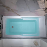 WOODBRIDGE 60" Acrylic Rectangular Alcove Soaking Bathtub in White with Right Drain, Chrome Pop-Up Drain Included BA6030R