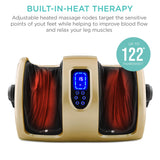 Best Choice Products Heated Shiatsu Foot Massager for Pain Relief, Plantar Fasciitis, Neuropathy, Blood Circulation w/Compact Design - Gold
