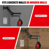 Speed Bag Boxing Punching Bag, Wall Mount Height Adjustable & Fold Speed Bags for Boxing, Wall Bracket Boxing Reflex Ball, Boxing Bag as Adults Teens and Kids, Fits Home Gym Workout BaiYuan