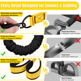 KUZARO Upgraded Multifunction Pedal Resistance Band with Handle, 3 Tube Adjustable Resistance Bands for Abdomen, Waist, Arm, Core/ABS, Leg Workout