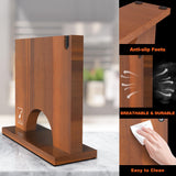 Magnetic Knife Block, Magnetic Knife Holder with Double Sided Magnetic Design, 12×10 Inches Knife Stand with Knife Sharpener, Acacia Wood Knife Storage for Kitchen Counter