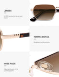 SOJOS Retro Rectangle Polarized 90s Sunglasses Women Men SJ1270 Gold/Brown