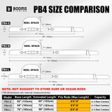 Booms Fishing PB4 4.4ft~5ft Fishing Rod and Reel Case, Portable Folded Fishing Pole Case, 0.6ft/8" Extended Design Fishing Spinning Rod Bag, Store Up to 2~3 Fishing Rods and Reels, 52"~60"