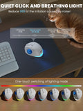 Wireless Trackball Mouse, Adjustable Angle Rechargeable Backlit-White Mouse