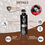 CF WISDOM Espresso Manual Burr Coffee Grinder – CNC Stainless Steel Conical Burrs, Dual Bearings, Precision Adjustable Hand Grinder