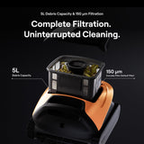 Beatbot Sora 30 Pool Vacuum Robot, 4-in-1 Cleaner with Shallow-Area Cleaning, 6800GPH Power, Smart Surface Parking, 5L Capacity for Above & In-Ground Pools Up to 3229 sq. ft, Vibrant Orange