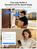 Hiseeu Doorbell Camera Wireless,Live View with Two-Way Talk,2K HD,Night Vision, 150° Wide View,Smart Human Detection,IP65 Waterproof,2.4G & 5GHz WiFi,Works with Alexa（No SD Slot ，Paid Cloud Storage）