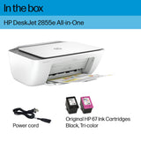 HP DeskJet 2855e Wireless All-in-One Color Inkjet Printer, Scanner, Copier HP