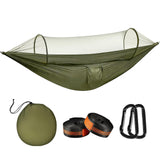 Camping Hammock Tent with Mosquito Net & Sunshade, 3-in-1 Lightweight Double Hammock for 2 Person, Portable Bivvy Ground Tent with Tree Straps for Backpacking, Hiking, Outdoor Travel (NOCANOPY)