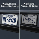 houlishu Clear Gray License Plate Frames - ABS Rust-Proof 2 Pcs Car Rear Front Plate Covers with Screws Caps Fit for US Standard Plates with Mounting Hardware