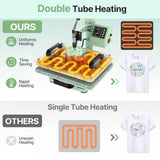 5 in 1 Heat Press Machine 12x15 inch Sublimation Heat Press 360° Swing Away Heat Transfer Digital T-Shirt Pressing with 30OZ 20OZ Tumbler Press