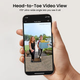 Doorbell Camera Wireless - Head-to-Toe View, Intelligent Package Detection, 2.4G Wi-Fi Video Doorbell with Chime, No Monthly Fees AOSU