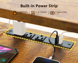 Electric L Shaped Standing Desk, 59 Inch Height Adjustable Stand Up Desk with Power Outlets ＆ Full Monitor Stand
