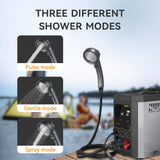WINTEMP Powered Portable Water Heater, On-Demand Propane Camping Shower, Battery-Powered Camping Water Heater & Shower Pump Constant Temperature, Rechargeable Battery