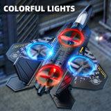 MSKOLER Foam Remote Control Airplane for Kids 8-12, 2.4 GHz RC Plane with Colorful Lights, 360° Flips and Stunt Roll, RC Airplane Toy for Boys and Girls Ages 8-16, Gift for Kids and Adults (Gray)