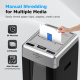 300-Sheet Auto Feed Paper Shredder, P-5 High Security Heavy Duty Shredders for Office Use, 60 Minutes Non-Stop Micro Cut Shredding