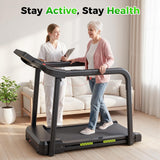 Lastforever Walking Treadmill with Extra-Long Safety Handrails,Senior Treadmills for Home, Home Recovery Fitness Exercise Machine for Elder, 310 lbs Capacity, 16.5'' Wider Running Belt