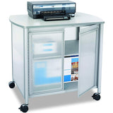Safco Products Impromptu Mobile Print Stand & Organizer with Doors 1859GR – 200 lbs. Capacity – 4 Wheels, Laminate Top & Steel Frame – Contemporary Design