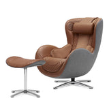 Nouhaus Classic Massage Chair with Ottoman – Caramel Leather Recliner with Percussive Shiatsu Massager, Built-in Speaker & Full Body Spot Massage – Ultimate Comfort for Home & Office