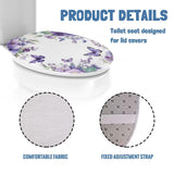 Cugasmaru Elongated Toilet Lid Cover Butterfly Purple Toilet Lid Covers for Bathroom 17 X 14 inches Standard Fits Most Round Elongated and Oblong Lids Accessories Decor