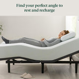 Zinus Nadia Adjustable Bed Frame, Electric Reclining Base, Twin XL