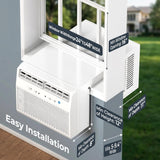 U-Shaped Window Air Conditioner, 12,000 BTU Window AC Unit Cools Up to 550 Sq. Ft for Bedroom/Small Room, Saddle AC Unit with Full Window View, Quiet & Energy Saving, Installation Kit Included