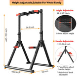 DOBESTS Foldable Power Tower Pull Up Bar Dip Station Adjustable Multifunction Workout Pull Up Tower Station Gym Strength Training Equipment Home Outdoor, Triangular Legs, 700 LBS DOBESTS