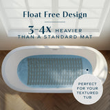 SlipX Solutions Weighted Non Slip Bath Mat for Textured Tub & Shower Surfaces, Patent Pending, Anti Slip Bathtub Safety Without Suction Cups, Doesn’t Float, Works on Tile & Stone 31” x 15”, Tan
