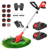 RAXONE 21V Cordless String Trimmer & Edger, 12" Auto-Feed Grass Cutter with 2.5Ah Battery & Fast Charger, 2-in-1 Electric Lawn Tool Includes 10 Lines for Garden and Yard Maintenance