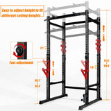 Bongkim Power Rack, Rack Cage for Weight Training, Adjustable Squat Stand Rack for Home Gym Equipment, Lifting Cage with 660lb Capacity (Black)