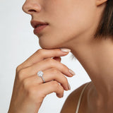 MSBLUE® Moissanite Engagement Ring, 2ct Size 6