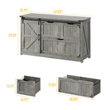 Halitaa 47.8” Farmhouse File Cabinet with Sliding Barn Door, Grey
