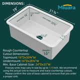 Miuara White Undermount Kitchen Sink 32 Inch - Large Topmount Fireclay Drop In Sink 32"x19"x10", Dual Mount Heavy Duty Deep Single Bowl, with 2 Custom Accessories, Glossy White, for Kitchen