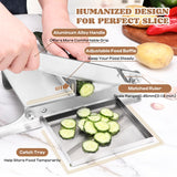 Moongiantgo Biltong Slicer Manual Meat Cutter with Scale - Stainless Steel Cutting Machine Hand Herb Root Slicer for Salami, Ham, Bacon, Vegetables, Deli, Ginseng, Fish (KD0270)