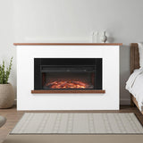 VEVOR 65.5 inch Freestanding Fireplaces, 1500W 5120BTU Fake Electric Fireplace Stove Heater with Mantel, Overheating Protection, Adjustable Flames,Timer, Remote, for Living Room,Bedroom