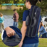 Portable Waterproof Fishing Rod Case Carrier with Reel Storage - Travel Tackle Bag Backpack with Adjustable Strap