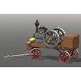 MechPuConToy Hit and Miss Engine Kit That Runs, HM-01 7cc 4-Stroke Horizontal Stationary Engine Model with High/Low Speed Gear Lever (KIT Version/Black)