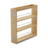 Dowell 5" Base Pull-out Spice Organizer with Adjustable Shelves for Base Kitchen Cabinet, Bottom Mounted Soft Close Slides - 4004 0524 | Soft-Close Wooden Slide Out Spice