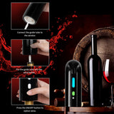 Ludkim Rechageable Electric Wine Opener Gift Set, Auto Wine Aerator Dispenser, Wine Corkscrew Kit, Automatic Wine Saver Vaccum Pump, Foil Cutter, 4-in-1 Cordless rechargeable Bottle Opener Gift Box