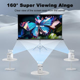 Outdoor Projector Screen with Stand Tripod, Indoor Pull Up Portable Projector Screen, 80 INCH 16:9 SCREENMAX