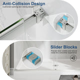 EASYWORC Frameless Double Sliding Shower Doors, 55-60" W x 76" H Shower Glass Door, 1/4" (6mm) Thick ANSI Certified Tempered Glass with Explosion-Proof Film and Nano Coating, Brushed Nickle