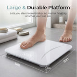Schneider Highly Accurate Digital Bathroom Scales, 400 lbs Capacity Accurate to 0.05lb, Physician Grade with Sturdy Tempered Glass Larger LED Weighting Scale for Body Weight, Pet - Batteries Included