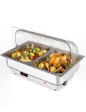 Chafing Dish Electric Buffet Set,2 x 4.5 QT Half-Size Stainless Steel Food Servers and Warmers with Temperature Control for Wedding and Parties