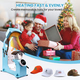 Auto Hat Heat Press Machine for Caps with 3pcs Interchangeable Platens 3-in-1 Automatic Cap Press