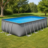 CaliFun Soft Sided Frame Pool Durable and Spacious Above Ground Pool Package with Highend Pump and Filter Equipment Set, Heavy-Duty 30 Mil Liner (10' x 18' Rectangle)