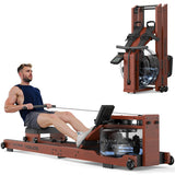 YOSUDA Water Rowing Machines for Home Use-Foldable Wooden Rower Machine 400LBS Weight Capacity with Dedicated Monitor & Bluetooth APP, Comfortable Seat (CLASSIC-22L Tank)