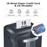 Bonsaii Paper Shredder, 18-Sheet 60-Minutes Shredder for Office Heavy Duty Cross-Cut Shredder with 6 Gallon Pullout Basket 4